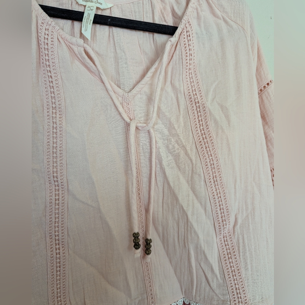 Matilda Jane Blush and Brick Blouse Size L - Picture 2 of 5